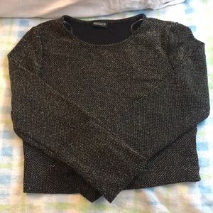 Glittery crop long sleeve